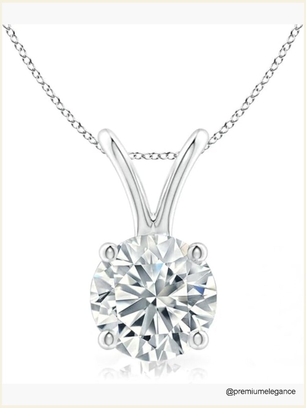 Round Lab-Grown Diamond Solitaire Pendant Necklace 14K Gold 18" Chain